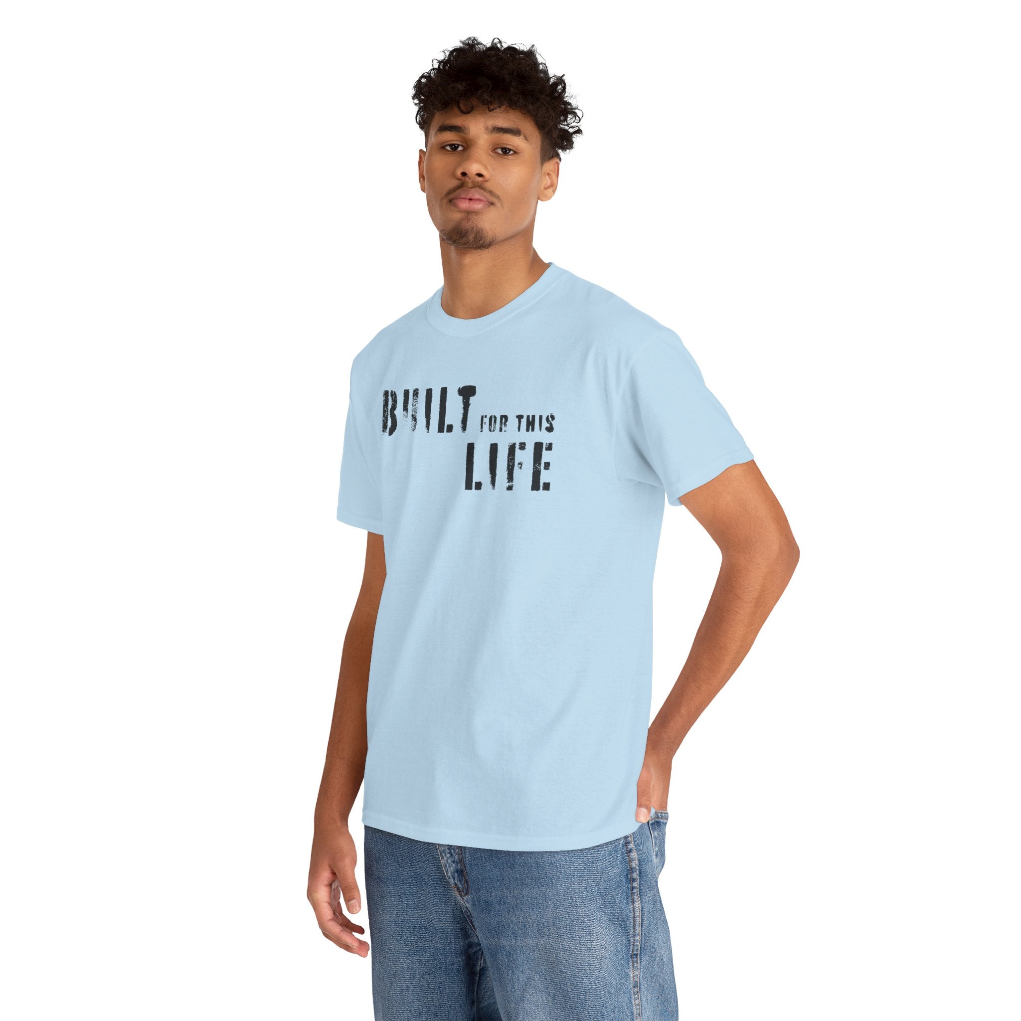 Built for this Life™ Faded Letter Design Unisex Heavy Cotton Tee