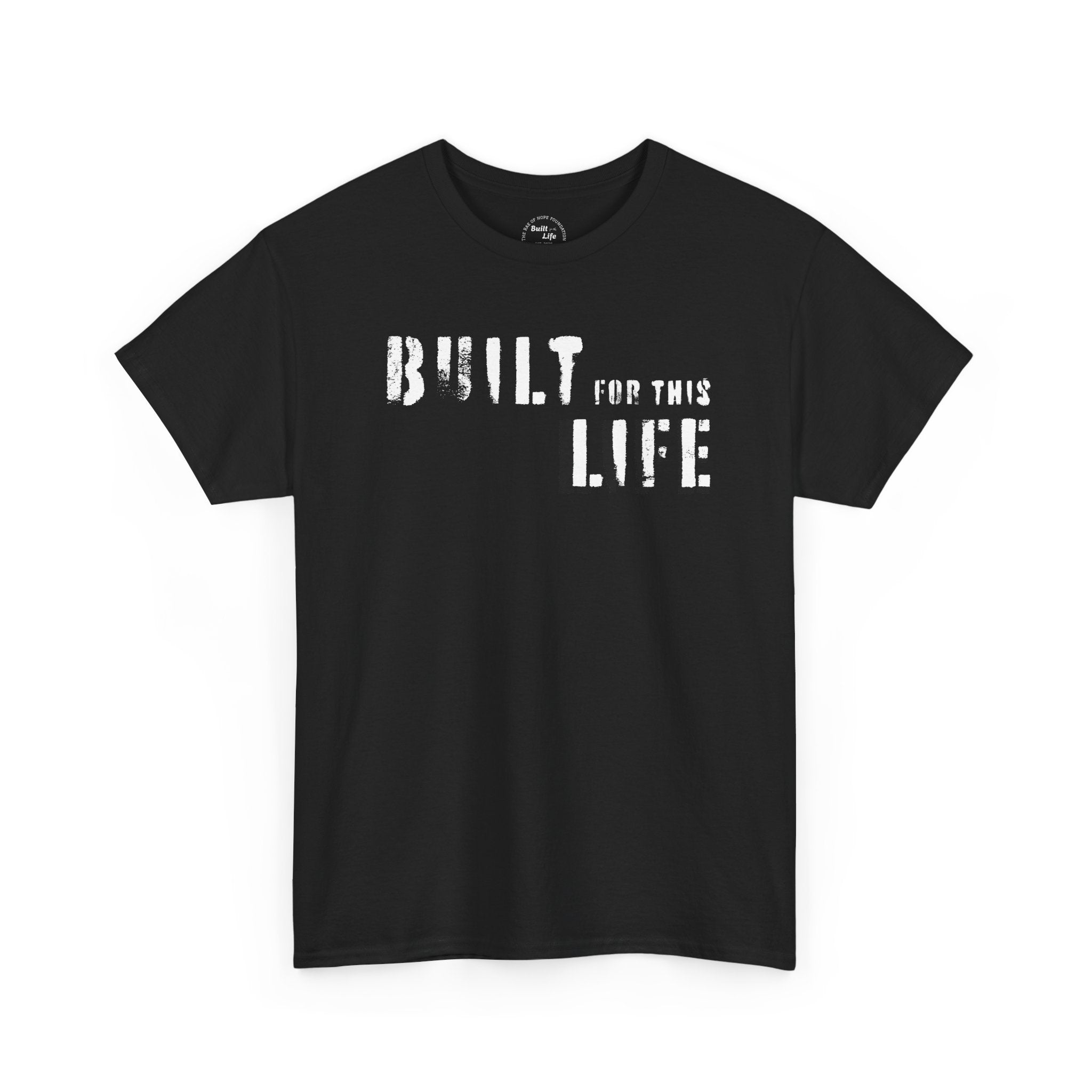 Built for this Life™ Faded Letter Design Unisex Heavy Cotton Tee