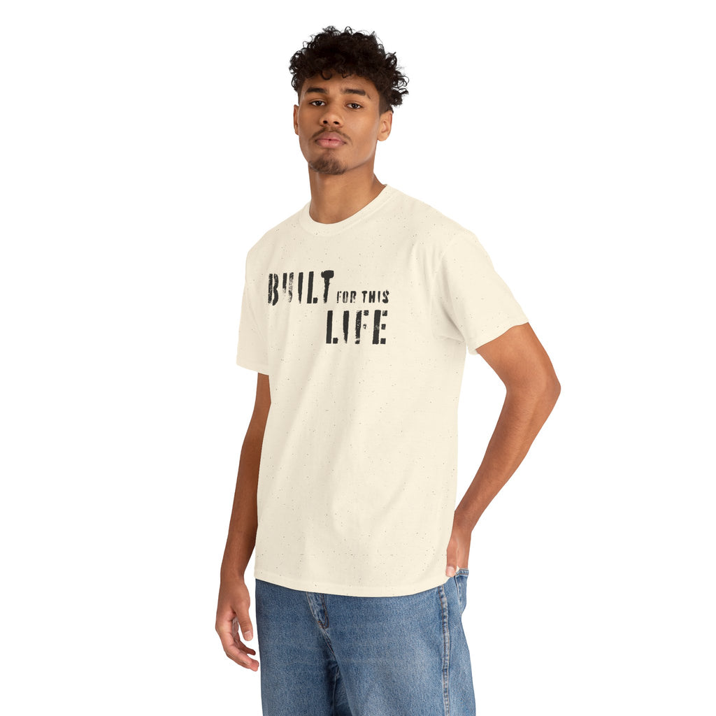 Built for this Life™ Faded Letter Design Unisex Heavy Cotton Tee