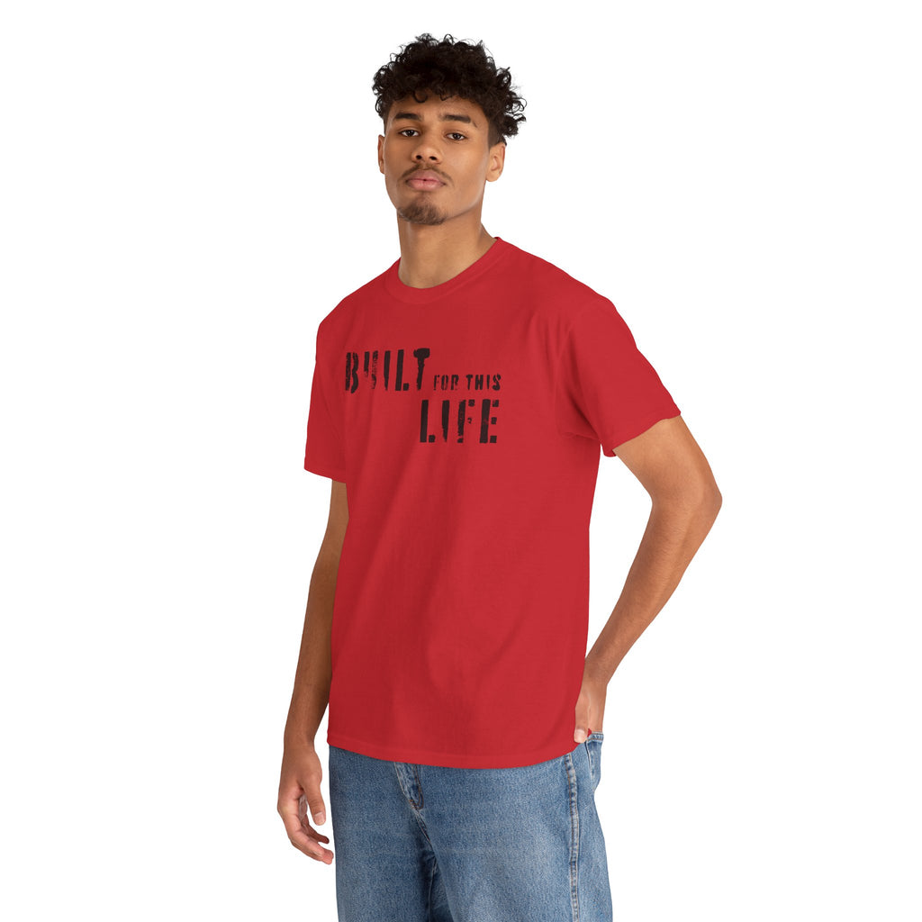 Built for this Life™ Faded Letter Design Unisex Heavy Cotton Tee